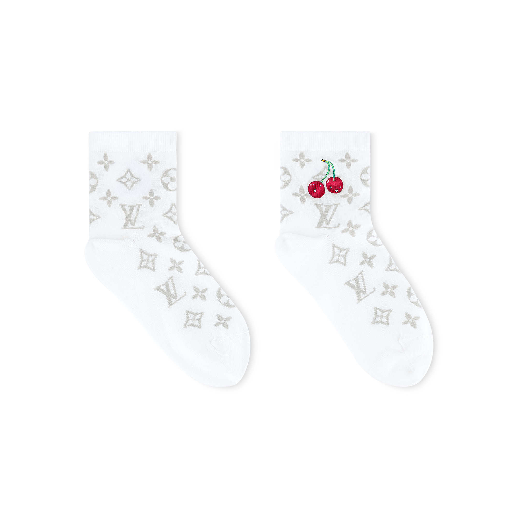 Louis Vuitton ロゴソックス ホワイト LV x TM Monogram Cerise Socks